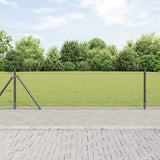Vidaxl afrasteringspaal grijs 25 x 0,5 m (25 x 25 mm gaas) staal