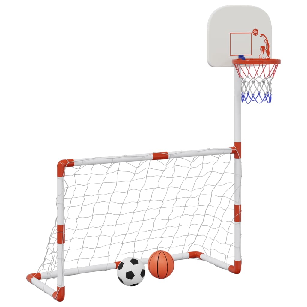 Vidaxl kindervoetbal- en basketbalset met ballen 98x50x70 cm