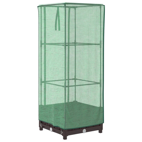 Vidaxx jardinière surélevée avec couverture de serre 40x40x123 cm aspect rotin