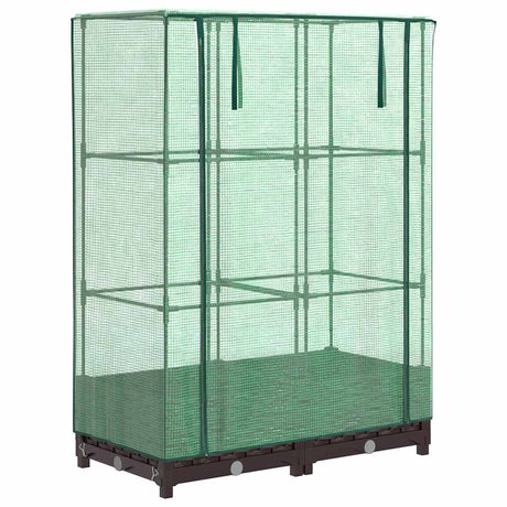 Vidaxx jardinière surélevée avec couverture de serre 80x40x123 cm aspect rotin