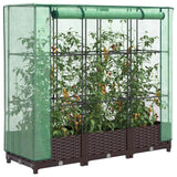 Vidaxx jardinière surélevée avec couverture de serre 120x40x123 cm aspect rotin