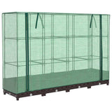 Vidaxx jardinière surélevée avec couverture de serre 160x40x123 cm aspect rotin