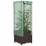 VidaXL jardinière surélevée avec couverture de serre 40x40x139 cm aspect rotin