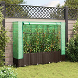 Vidaxx jardinière surélevée avec couverture de serre 160x40x138 cm aspect rotin