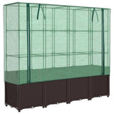 VidaXL jardinière surélevée avec couverture de serre 160x40x153 cm aspect rotin