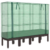 Vidaxx jardinière surélevée avec couverture de serre 160x40x140 cm aspect rotin