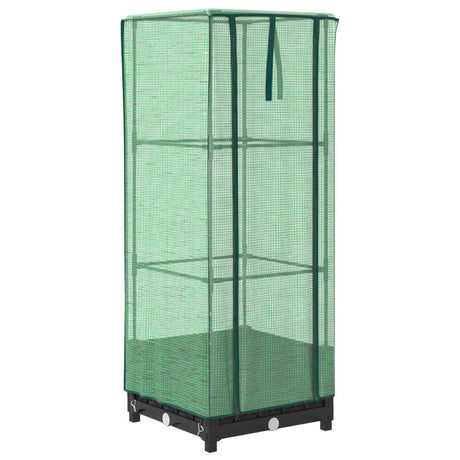 Vidaxx jardinière surélevée avec couverture de serre 40x40x123 cm aspect rotin