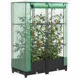 Vidaxx jardinière surélevée avec couverture de serre 80x40x123 cm aspect rotin