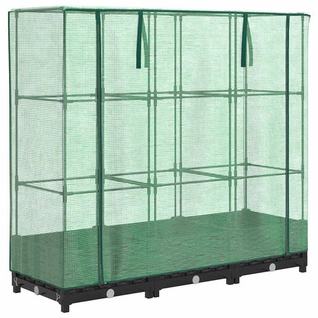 Vidaxx jardinière surélevée avec couverture de serre 120x40x123 cm aspect rotin