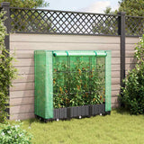Vidaxx jardinière surélevée avec couverture de serre 120x40x123 cm aspect rotin