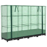 Vidaxx jardinière surélevée avec couverture de serre 160x40x123 cm aspect rotin