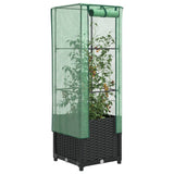 VidaXL jardinière surélevée avec couverture de serre 40x40x139 cm aspect rotin