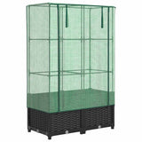VidaXL jardinière surélevée avec couverture de serre 80x40x138 cm aspect rotin