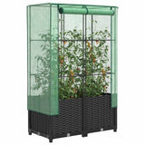 VidaXL jardinière surélevée avec couverture de serre 80x40x138 cm aspect rotin