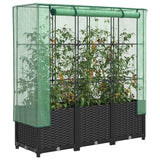 Vidaxx jardinière surélevée avec couverture de serre 120x40x138 cm aspect rotin