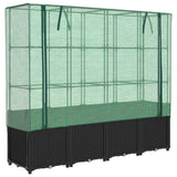 VidaXL jardinière surélevée avec couverture de serre 160x40x153 cm aspect rotin