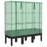 Vidaxx jardinière surélevée avec couverture de serre 120x40x140 cm aspect rotin