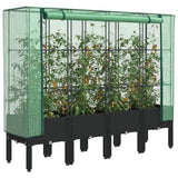 Vidaxx jardinière surélevée avec couverture de serre 160x40x140 cm aspect rotin