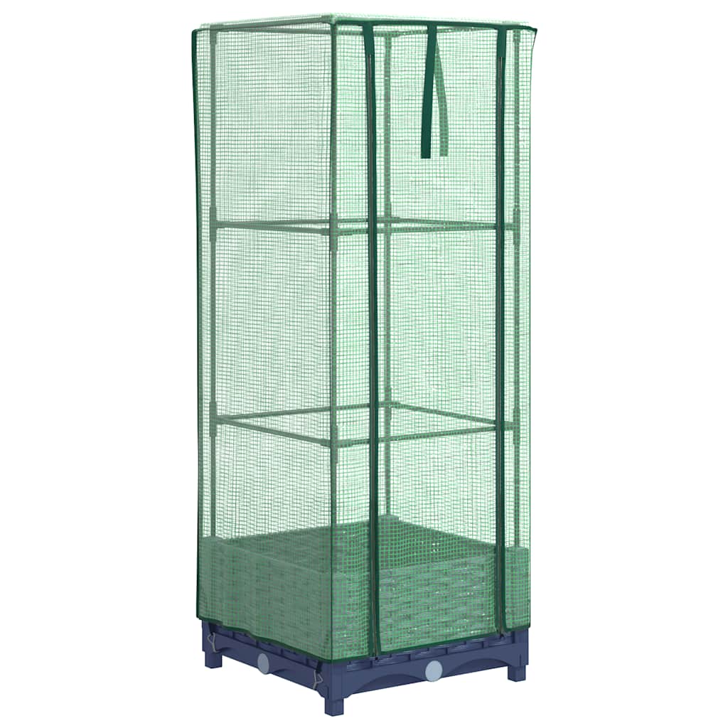 Vidaxx jardinière surélevée avec couverture de serre 40x40x123 cm aspect rotin