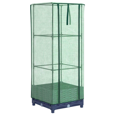 Vidaxx jardinière surélevée avec couverture de serre 40x40x123 cm aspect rotin