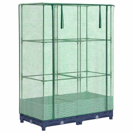 Vidaxx jardinière surélevée avec couverture de serre 80x40x123 cm aspect rotin