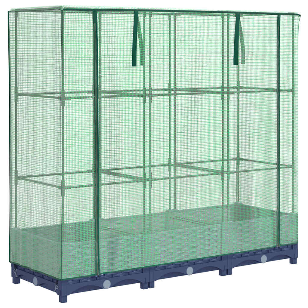 Vidaxx jardinière surélevée avec couverture de serre 120x40x123 cm aspect rotin