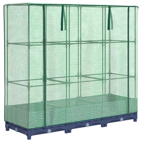 Vidaxx jardinière surélevée avec couverture de serre 120x40x123 cm aspect rotin