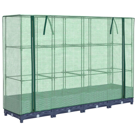 Vidaxx jardinière surélevée avec couverture de serre 160x40x123 cm aspect rotin