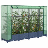 Vidaxx jardinière surélevée avec couverture de serre 160x40x123 cm aspect rotin
