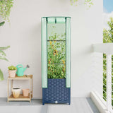 VidaXL jardinière surélevée avec couverture de serre 40x40x139 cm aspect rotin