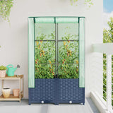 VidaXL jardinière surélevée avec couverture de serre 80x40x138 cm aspect rotin