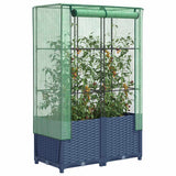 VidaXL jardinière surélevée avec couverture de serre 80x40x138 cm aspect rotin
