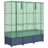 Vidaxx jardinière surélevée avec couverture de serre 120x40x138 cm aspect rotin