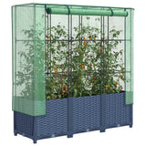 Vidaxx jardinière surélevée avec couverture de serre 120x40x138 cm aspect rotin
