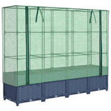 Vidaxx jardinière surélevée avec couverture de serre 160x40x138 cm aspect rotin