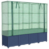 VidaXL jardinière surélevée avec couverture de serre 160x40x153 cm aspect rotin