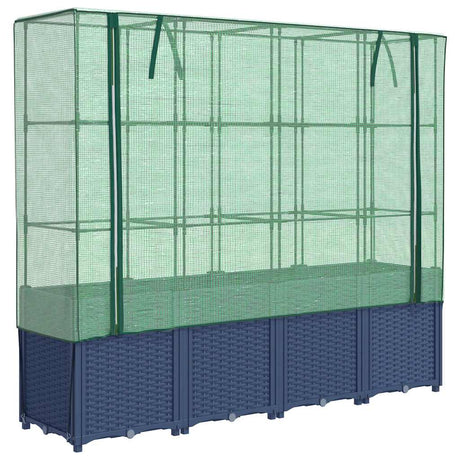VidaXL jardinière surélevée avec couverture de serre 160x40x153 cm aspect rotin