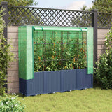 VidaXL jardinière surélevée avec couverture de serre 160x40x153 cm aspect rotin