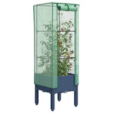 Vidaxx jardinière surélevée avec couverture de serre 40x40x140 cm aspect rotin