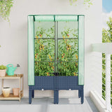 VidaXL jardinière surélevée avec couverture de serre 80x40x140 cm aspect rotin