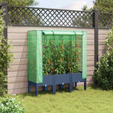 Vidaxx jardinière surélevée avec couverture de serre 120x40x140 cm aspect rotin