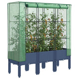 Vidaxx jardinière surélevée avec couverture de serre 120x40x140 cm aspect rotin