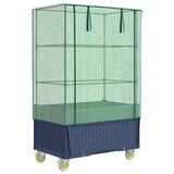 Vidaxx jardinière surélevée avec couvercle et roulettes 80x50x182 cm aspect rotin