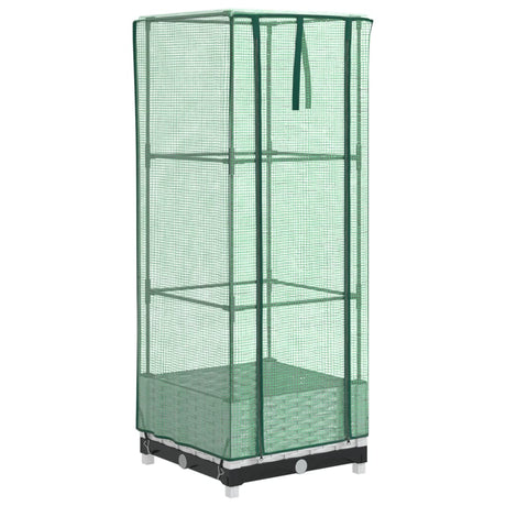 Vidaxx jardinière surélevée avec couverture de serre 40x40x123 cm aspect rotin