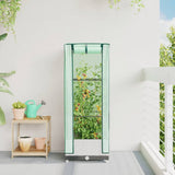 Vidaxx jardinière surélevée avec couverture de serre 40x40x123 cm aspect rotin