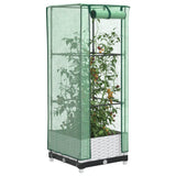 Vidaxx jardinière surélevée avec couverture de serre 40x40x123 cm aspect rotin