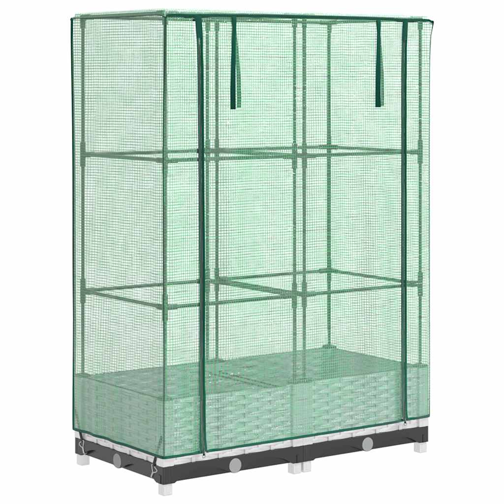 Vidaxx jardinière surélevée avec couverture de serre 80x40x123 cm aspect rotin