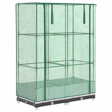 Vidaxx jardinière surélevée avec couverture de serre 80x40x123 cm aspect rotin