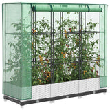 Vidaxx jardinière surélevée avec couverture de serre 120x40x123 cm aspect rotin