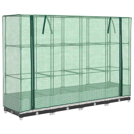 Vidaxx jardinière surélevée avec couverture de serre 160x40x123 cm aspect rotin